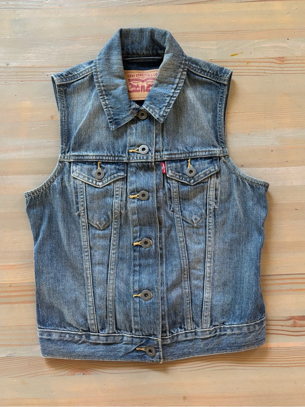 Levi's Light Wash Trucker Denim Vest